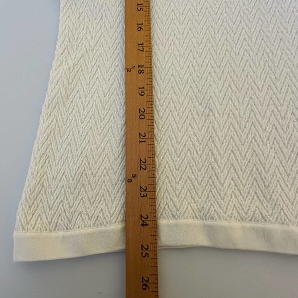 Title Nine Sweater Womens Extra Large White Chevron Knit Long Sleeve Stretch - Picture 10 of 11